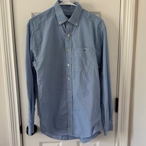 Vineyard Vines Men's Blue Button-Down Performance Shirt